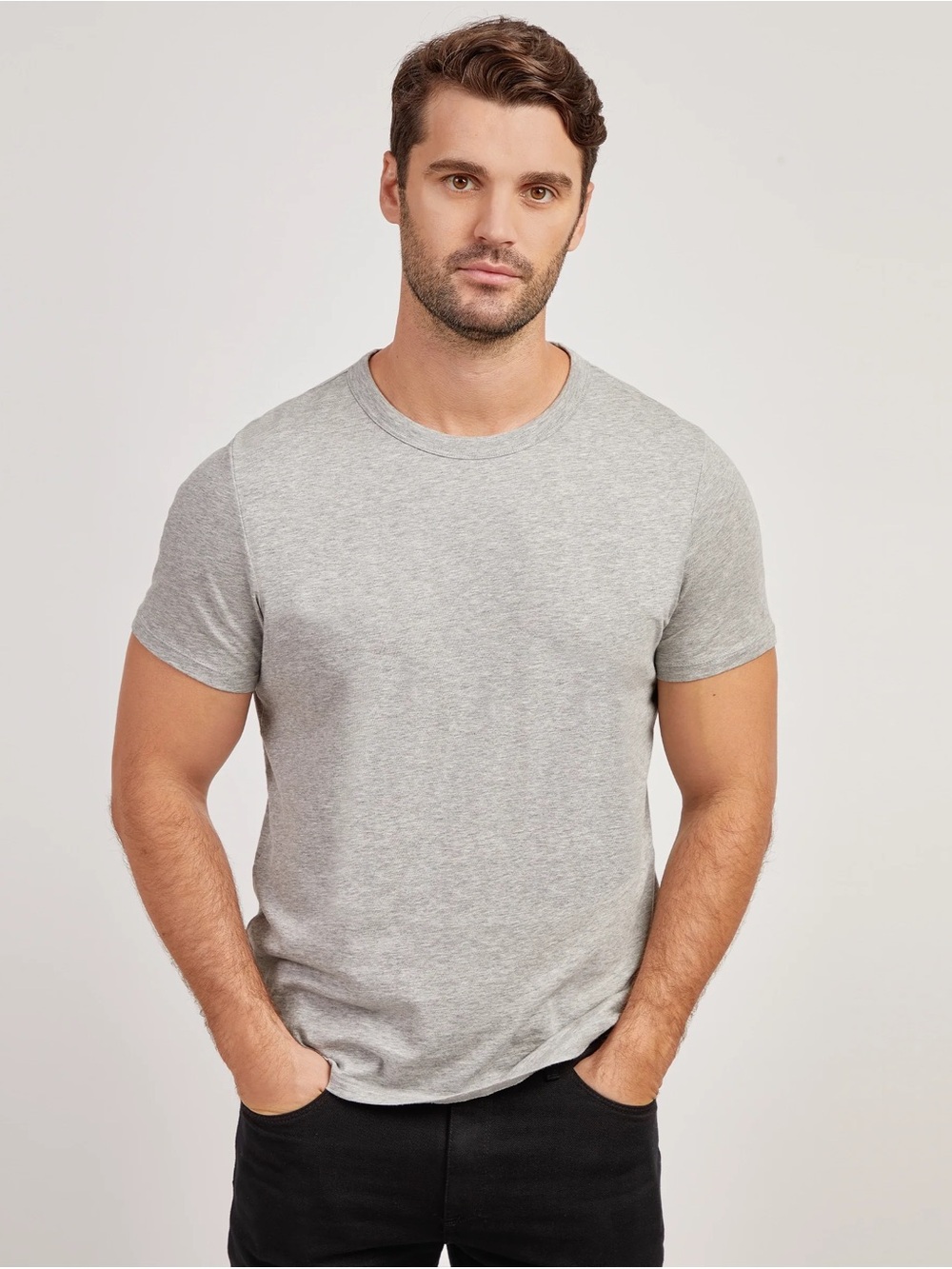 Mott & Bow Driggs Men's Classic Crew Neck Short Sleeve Tee - Light Grey